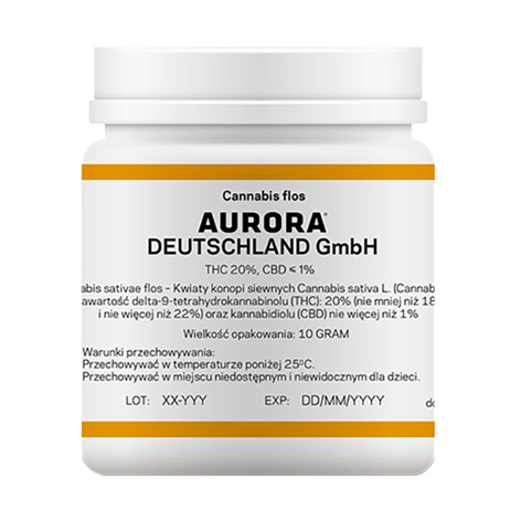 Aurora 20% THC 1% CBD - medyczna marihuana