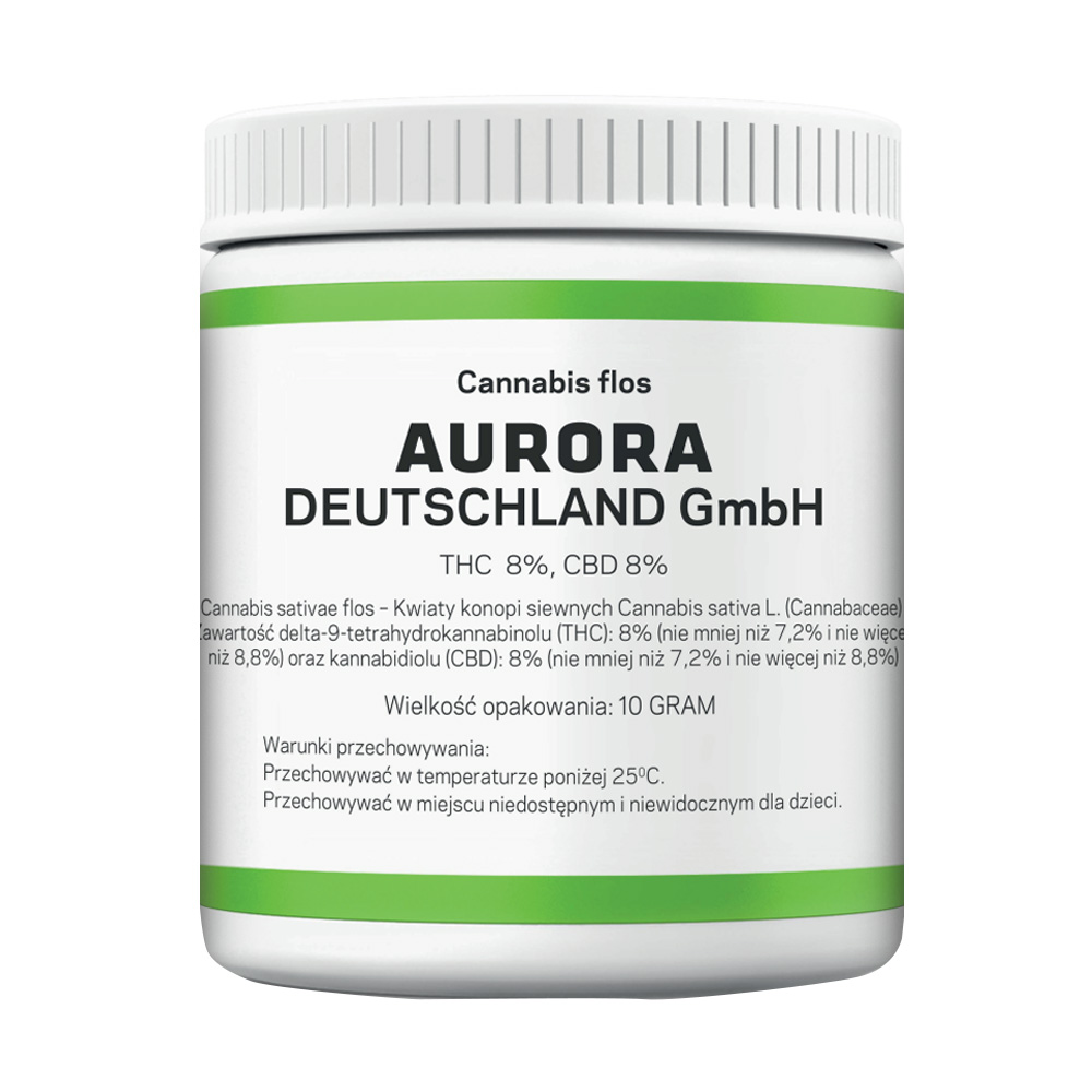 Aurora 8% THC 8% CBD - medyczna marihuana